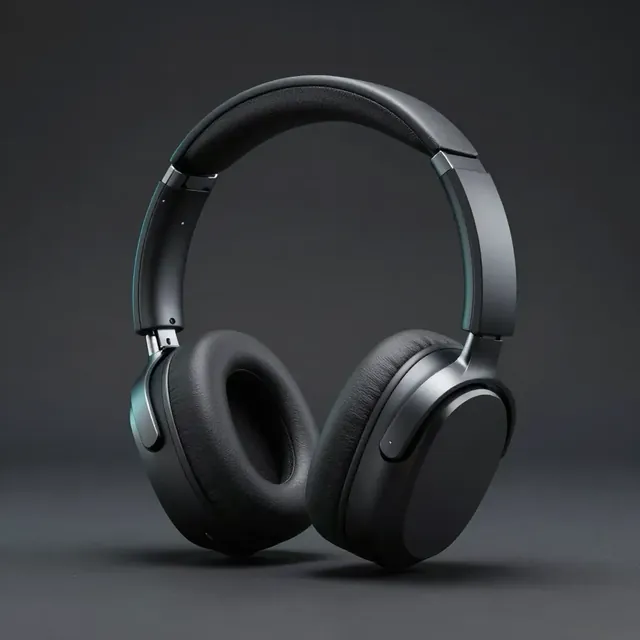 Căști wireless negre, cu anulare de zgomot